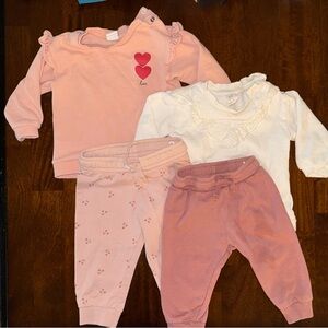 2/$15 Lot of H&M White and Pink Baby Clothes, 6-9 months